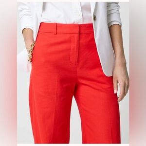 NWT J. Crew orange Wide Leg Linen blend trousers